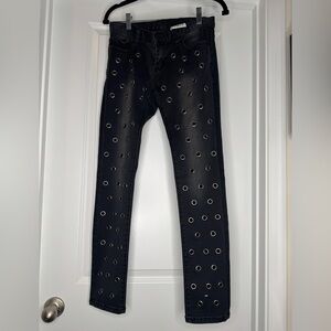 UNIF Women’s Straight Leg Jeans with Round Rivets, Sz 27